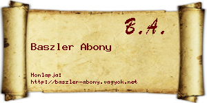 Baszler Abony névjegykártya